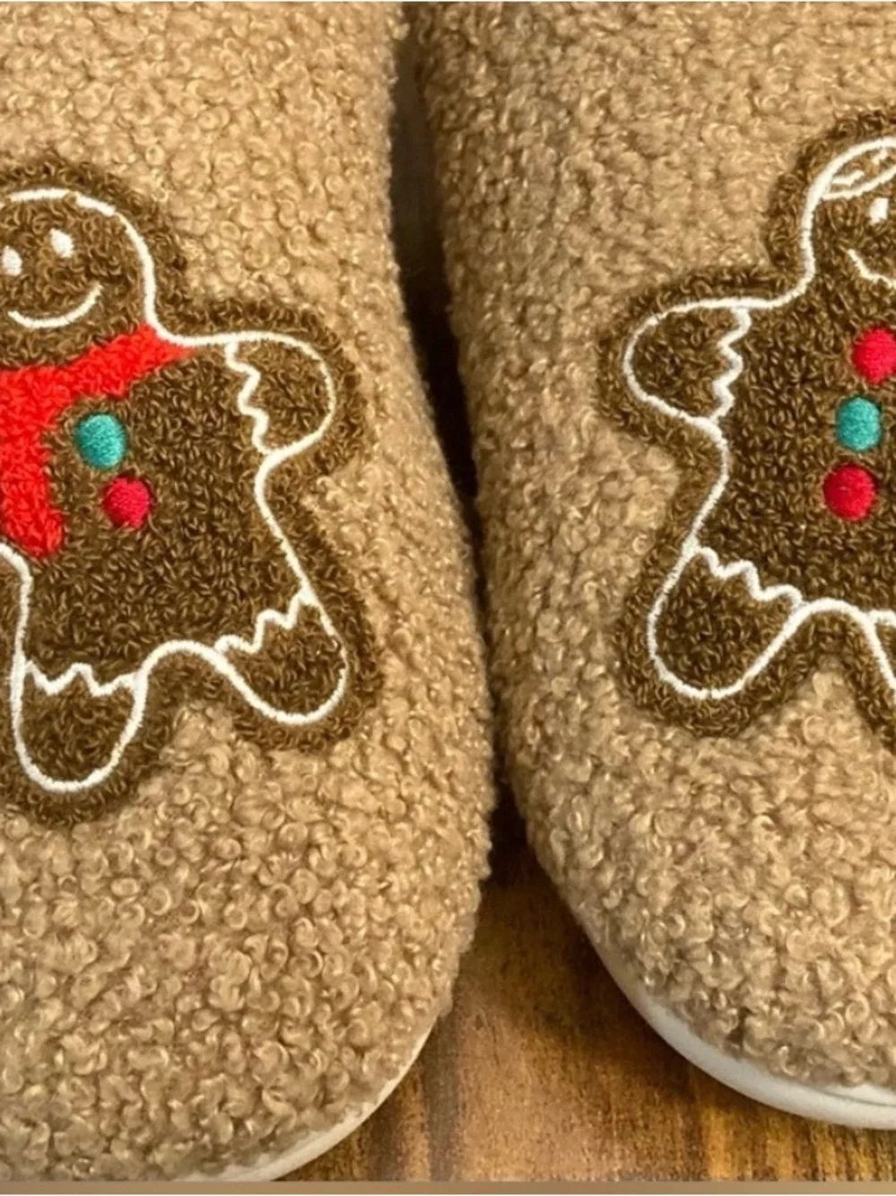 Kids' Gingerbread Scuff Slippers - Wondershop™ Camel  Size 4-5 New